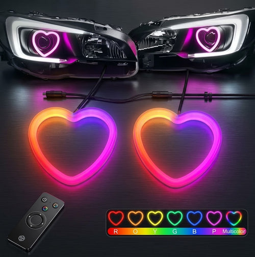 Dynamiczne Ringi LED w Kształcie Serca ze sterowaniem RGB Bluetooth